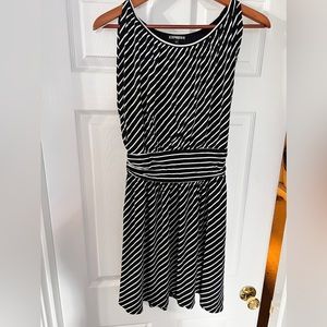 Black Striped Jersey Dress by Express